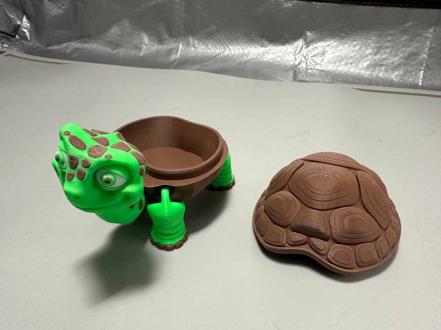 Turtle with storage compartment